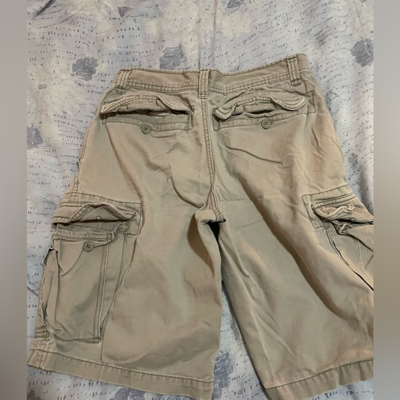 90s Men’s Vintage Old Navy Cargo Shorts: Beige 100% Cotton - Picture 3 of 6